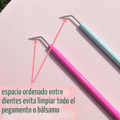 Vista 4 de Juego de herramientas de elevación de pestañas de metal, 2 piezas, herramientas separadas de pestañas mejoradas con ranura como cepillo Y, peine
