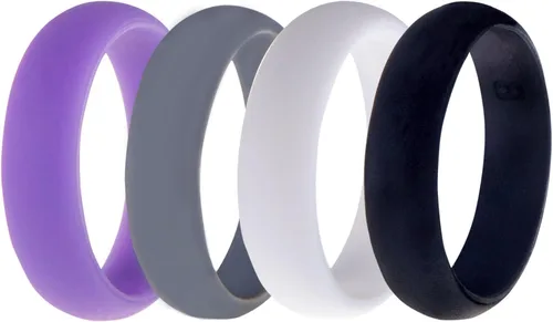 Vista 3 de HonorGear - Anillo de boda de silicona para mujer – Paquete de 6 anillos de boda de primera calidad, compromiso y atletas activos, ajuste cómodo
