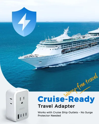 Vista 7 de Adaptador de enchufe tipo E F de 45W, adaptador de enchufe de EE. UU. a Gris blanco