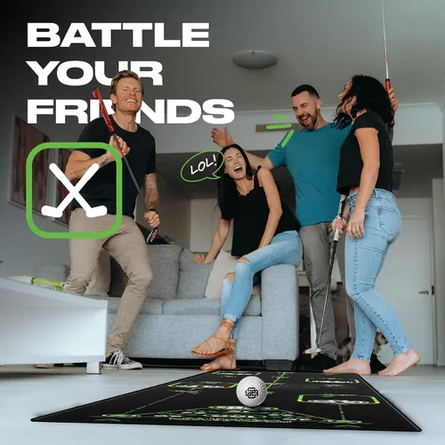 Vista 3 de Back 2 Basics Tapete de Putting de Golf de 10 pies - Green de Putting Interior Premium, Putting de Golf Realista para Entrenamiento - Tapete