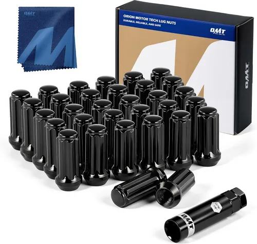 Vista 11 de OMT 1/2 "-20 tuercas de llanta con asiento de cono, juego de 20 tuercas de llanta con 1 llave de enchufe Tuercas de rueda compatibles con Dodge