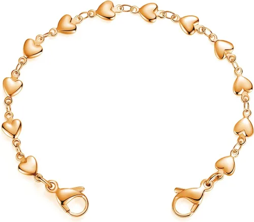 Vista 10 de LinnaLove Pulsera de alerta médica intercambiable de acero inoxidable con eslabones de corazón