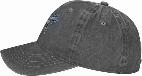 Vista 4 de Cowboy Hat Trendy Hats for Man and Women Djustable Four Season Outdoor Baseball Cap of Hell Skull with Angel Deep Heather