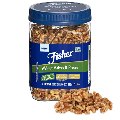Vista 15 de Fisher Chef's Naturals - Nueces picadas, 6 onzas, 100% nueces sin sal de California para hornear y cocinar, bocadillos saludables para adultos