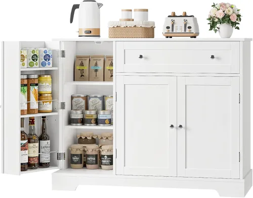 Vista 8 de HOSTACK Gabinete del buffet del aparador de cocina de 41" W, pequeña barra Negro