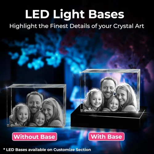 Vista 5 de 3D innovation Foto de cristal 3D, regalos conmemorativos personalizados para mamá, papá, esposa, hombres, mascotas, imagen de vidrio personalizada