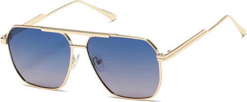 Vista 17 de kimorn Gafas de sol polarizadas para mujer y hombre, retro, de gran tamaño, cuadradas, vintage, clásicas, grandes, de metal, K1221
