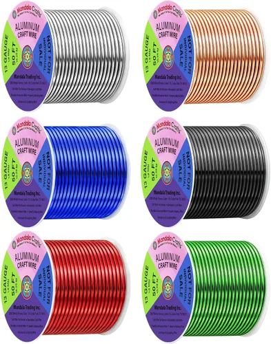 Vista 21 de Mandala Crafts - Alambre de aluminio anodizado de calibre 22 para hacer joyas - 137.2 m de alambre flexible surtido y coloreado - Doble para bonsái