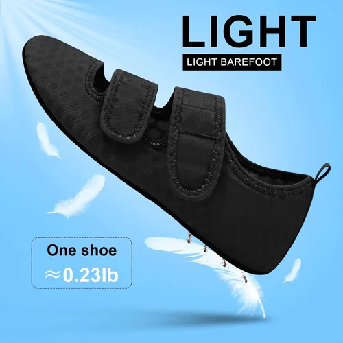 Vista 6 de BARERUN Zapatos de agua para mujeres y hombres, secado rápido, descalzos, playa, caminar, kayak, surf, yoga, sandalias ajustables anchas