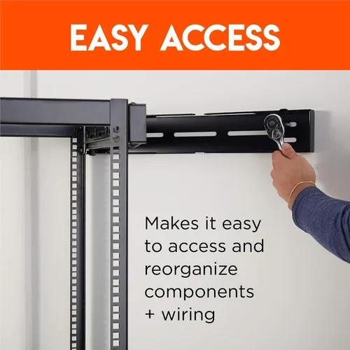 Vista 3 de ECHOGEAR Soporte de pared giratorio compatible con bastidores, compatible con bastidores de marco abierto ECHOGEAR de 10U, 15U y 20U