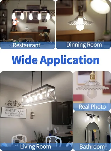 Vista 5 de Bombillas LED Edison de 6 W regulables (equivalente a 60 W), luz diurna de 4200 K, bombillas LED Edison de 600 lm E26 ST64 de vidrio esmerilado