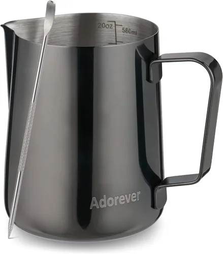 Vista 7 de Jarra de Espuma de Leche, 8.5oz / 250ml Jarra de Vapor Jarra de Acero Inoxidable Accesorios para Máquina de Espresso para Bar de Café, Herramientas
