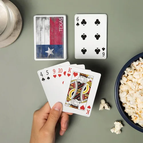 Vista 2 de Lantern Press Bandera rústica del estado de Texas (52 cartas de juego, baraja de cartas de tamaño póquer con comodines)