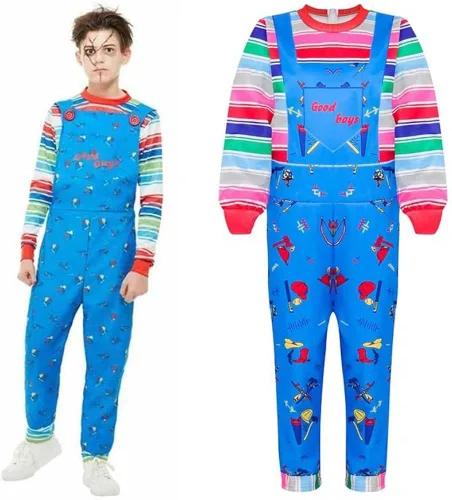 Vista 2 de Disfraz de Chucky para niños y niñas disfraz de cosplay de Chucky para niños