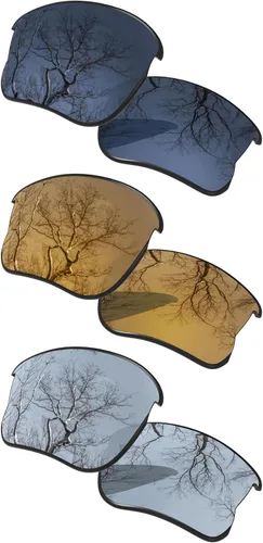 Vista 7 de ToughAsNails Juego de 3 lentes polarizadas de repuesto para Oakley Flak Jacket XLJ Pack