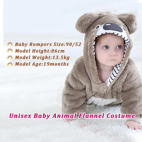 Vista 7 de TONWHAR Disfraz unisex de Halloween de animales para bebé y niño pequeño para otoño e invierno