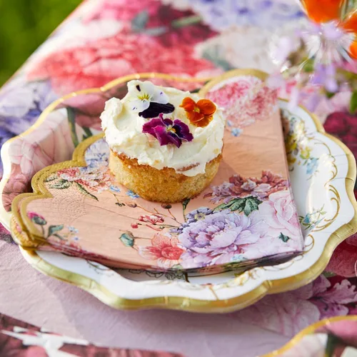 Vista 4 de Talking Tables 20 servilletas florales rosas bonitas para una fiesta de té de tarde temática vintage, vajilla verdaderamente deliciosa