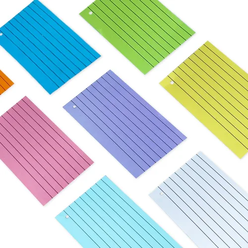 Vista 4 de TFLFL Tarjetas de Papel de Índice de 3 x 5 pulgadas, 1200PCS Tarjetas Flash, Tarjetas de Papel de Notas Delgadas de 8 Colores Rayadas, Tarjetas