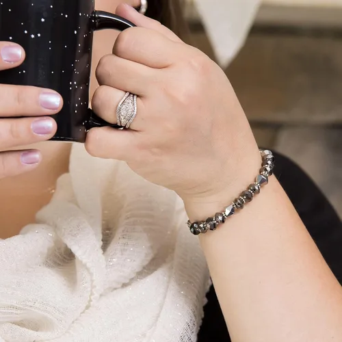 Vista 12 de Pulsera elástica de alerta médica, pulsera de identificación médica de repuesto intercambiable, etiqueta de identificación no incluida, cristales