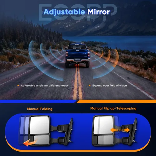 Vista 5 de ECCPP Espejos de remolque de repuesto para Ford F250 para F350 para F450 para F550 para F550 Power Heated Signal Pair Mirrors 2008 2009 2010 2011