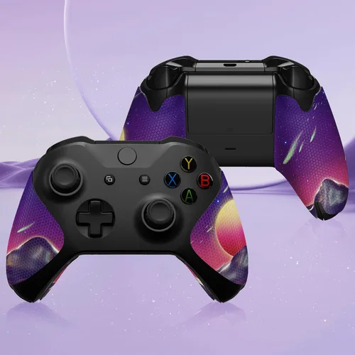 Vista 5 de eXtremeRate The Cyber Moon Anti-Skid Sweat-Absorbent Controller Grip for Xbox One S & X, Xbox One Controller, Professional Textured Soft Rubber Pads