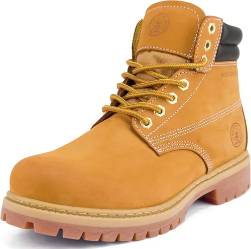 Vista 10 de Jacata Botas de Trabajo para Hombre de Cuero Resistente al Agua Bota de Trabajo de Suela de Goma Construcción Resistente al Aceite Botas Negro