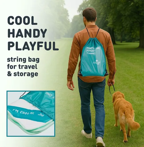 Vista 7 de INSPECTOR TAIL 3D ChillPocket - Alfombrilla de enfriamiento para perros con bolsa de cuerda y células de aire para una mejor circulación