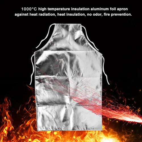 Vista 2 de Delantal resistente al calor, delantal de papel de aluminio 1,832.0 °F Delantal de trabajo resistente a altas temperaturas para fabricación de metal
