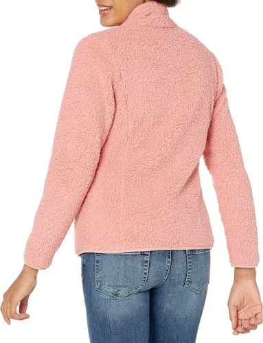 Vista 2 de Tienda Essentials - Chaqueta de sherpa para mujer con forro de vellón polar y cremallera de longitud completa