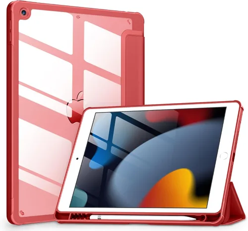 Vista 11 de VIKESI - Funda para iPad de 9ª / 8ª / 7ª generación de 10.2 pulgadas (lanzada en 2021/2020/2019), parte trasera transparente, cubierta de marco