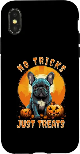 Vista 5 de iPhone 16 No Tricks Just Treats French Bulldog Halloween Frenchie Case