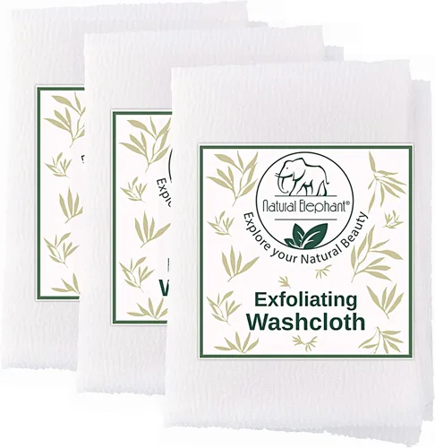 Vista 7 de Natural Elephant Paño exfoliante gris carbón japonés limpiador de ducha para cuerpo (paquete de 2 (2 paños))