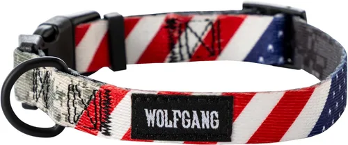 Vista 26 de Wolfgang - Collar de perro resistente y ajustable con hebilla de nailon de liberación rápida para caminar y entrenar, estampado BrookTrout, talla S