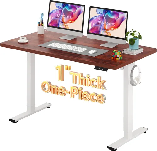 Vista 29 de SANODESK Escritorio Eléctrico de Pie de 40 x 24 pulgadas, Superficie de Una Pieza, Escritorio de Altura Ajustable con Controlador de 6 Botones Marco