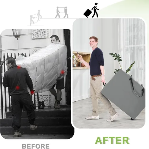 Vista 2 de Cuddly Nest Bolsa de Almacenamiento para Colchón Plegable con Ruedas y Asas - Contenedor de Almacenamiento Resistente 900D que se Ajusta a Colchón