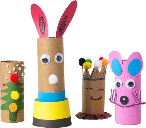 Vista 5 de Paquete de 120 tubos de cartón para manualidades, rollos de manualidades, tubos redondos, rollos de papel higiénico, tubos de cartón