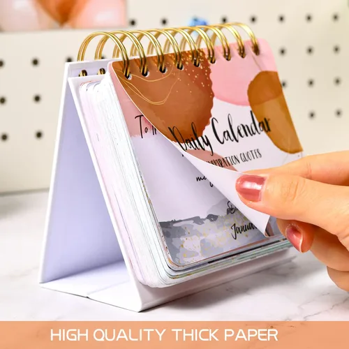 Vista 7 de Calendario diario perpetuo motivacional e inspirador, planificadores sin fecha, calendario perpetuo de escritorio, calendario inspirador de pie
