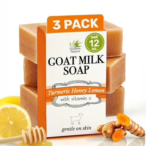 Vista 10 de Southern Natural Barra de jabón de carbón activado (paquete de 3) jabón facial y corporal para pieles sensibles con lodo del mar muerto, leche
