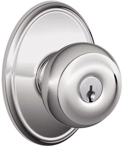 Vista 100 de SCHLAGE F10 GEO 716 Pomo de Puerta Georgiano, Cerradura de Paso para Pasillo y Armario, Bronce Envejecido (Paquete de 4)