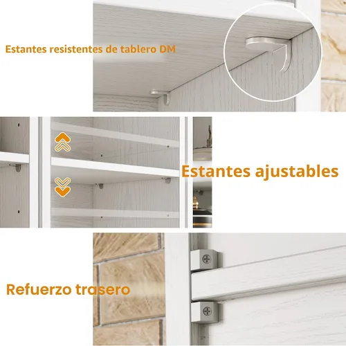 Vista 5 de IRONCK Estantería alta y estrecha de 8 niveles de 71 pulgadas, juego de 2, estantería de esquina compacta, fácil de combinar para sala de estar