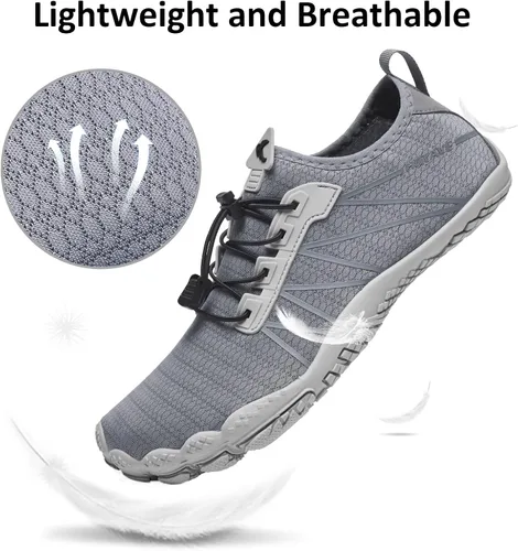 Vista 2 de HIITAVE - Zapatos acuáticos y con sensación de pies descalzos para hombre, calcetines acuáticos de secado rápido para deportes al aire libre