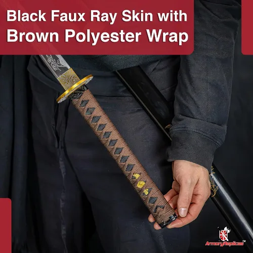 Vista 4 de Armory Replicas™ - Colección Katana Samurai Forjada a Mano Premium - Cuchillas de acero de alto carbono 1045 - Diseño de espiga completa