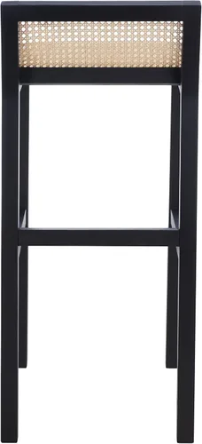 Vista 5 de SAFAVIEH Home Collection Saito - Taburete de bar de caña baja natural y negro de 31.5 pulgadas Negro/Natural