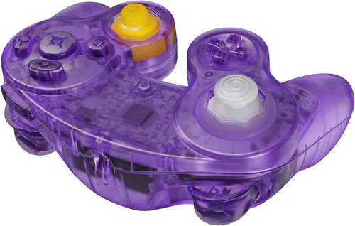 Vista 9 de eXtremeRate Placa trasera transparente color morado atómico para Nintendo GameCube, carcasa de repuesto personalizada con botones para controlador