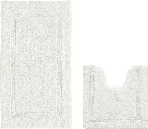 Vista 67 de Better Trends Alfombra de Inodoro en Forma de U Cubierta de Asiento de Inodoro de Lujo 100% Algodón Absorbente de Agua, Cubierta de Tapa Reversible