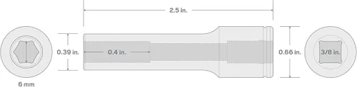 Vista 6 de TEKTON - Llave de vaso de 6 puntos de 3/8 pulgadas x 6 mm de profundidad SHD13106