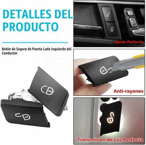 Vista 4 de Jaronx para Mercedes Benz Botón de bloqueo de puerta Interruptor de bloqueo de puerta Botón de desbloqueo