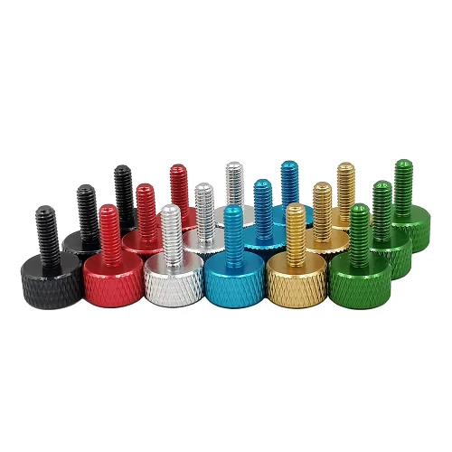 Vista 2 de Tornillos moleteados de aluminio M4, multicolor, 20 piezas (M4 x 0.236 in, negro)