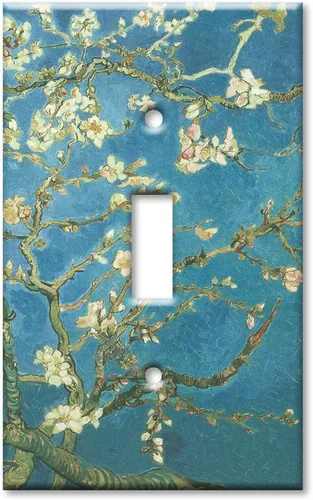 Vista 6 de Van Gogh: Placa de interruptor de flores de almendro - Single Rocker