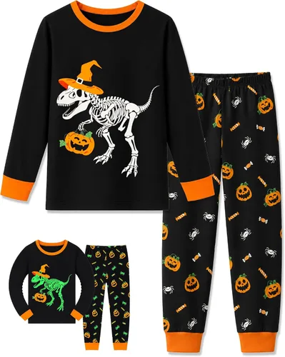 Vista 19 de HONGTEYA Conjunto de ropa de algodón de manga larga para niños y niñas 3-8T 1 coche de Navidad larga
